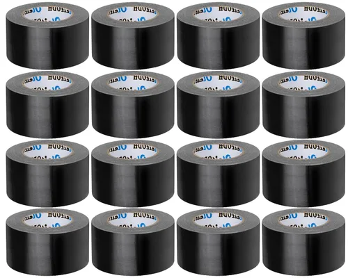 Paquete de 16 cintas adhesivas negras resistentes a granel, 2 pulgadas x 30 yardas, cinta adhesiva fuerte sin residuos para todo tipo de clima,