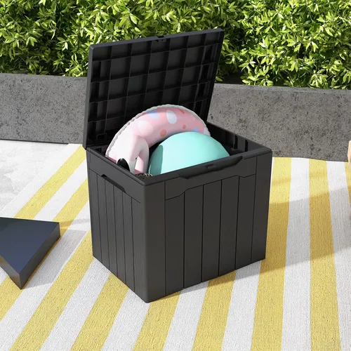Miniatura 7 de Patiowell Caja de resina de 30 galones, caja de almacenamiento al aire libre para muebles de patio, entregas, suministros de piscina, impermeable