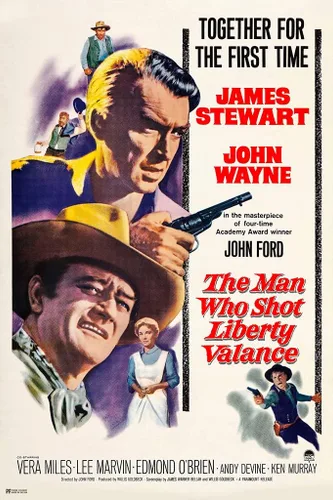 Miniatura 2 de Póster laminado de The Man Who Shot Liberty Valance John Wayne James Stewart Retro Vintage Western Decor Cowboy Western Movie Merchandise