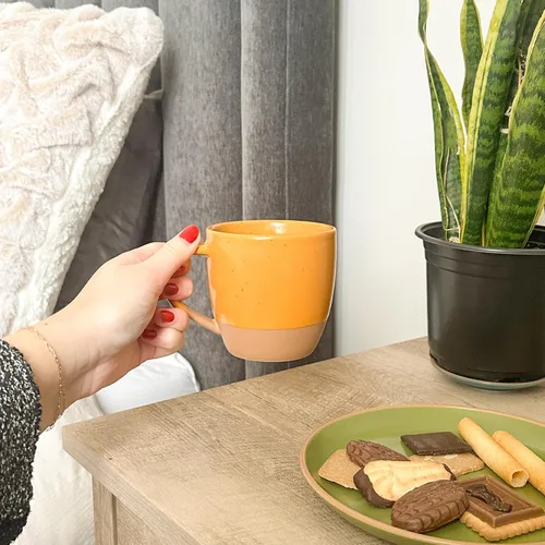 Miniatura 7 de Mora Ceramic Artisan - Juego de 4 tazas grandes mate para latte de 16 oz - Aptas para microondas, tazas de café de porcelana con asa grande