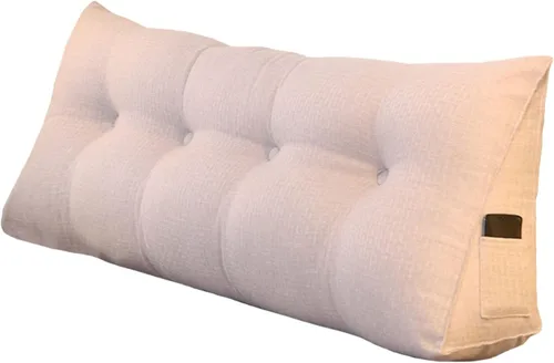 Miniatura 9 de Almohada triangular de cuña tamaño Queen, almohadas de lectura para sentarse en la cama, sofá, cojín de soporte de espalda, almohadas lumbares