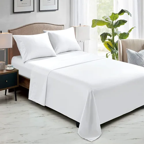 Miniatura 6 de FreshCulture Sábanas encimeras de tamaño King, paquete de 6, sábanas de microfibra suave para el hogar, salones, hoteles, sábanas planas a granel