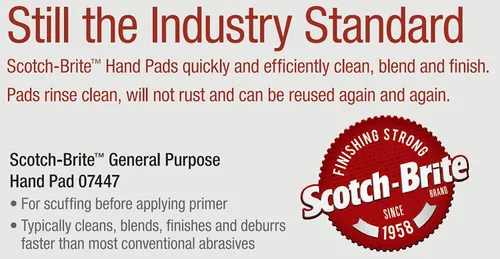 Miniatura 3 de Scotch-Brite (TM) - Lija Primer Prep 07747, de óxido de aluminio, 15' de largo x 4-3/4" de ancho, color granate (Pack de 1).