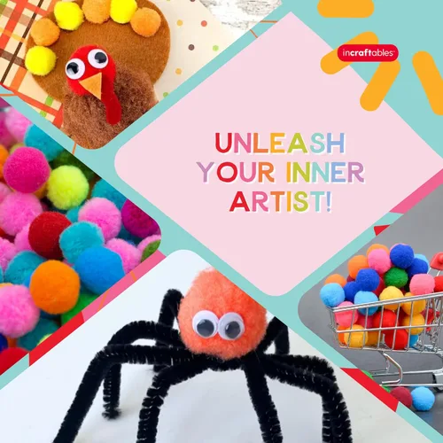Miniatura 6 de Incraftables 300 pompones con ojos saltones de algodón de 1 pulgada para manualidades, sombreros, artes y decoraciones. Juego de regalo de pompones