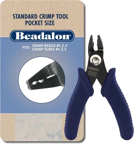 Miniatura 10 de Herramienta de Crimpado Beadalon Estándar - Compatible con Cuentas de Engaste #1-3, Tubos de Engaste #2-3, Azul Oscuro, 13.3 cm / 5.25 in