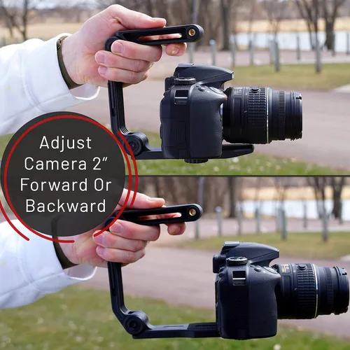 Miniatura 8 de GENS Agarre estabilizador de cámara de mano – Mango universal en forma de U que funciona con cámaras DSLR, sin espejo y de video con inserto roscado