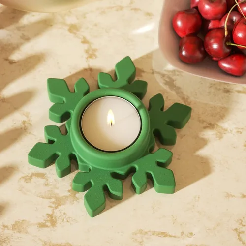 Miniatura 6 de BOOWAN NICOLE Portavelas de copo de nieve, moldes de hormigón, molde de silicona para decoración del hogar (SH0964)