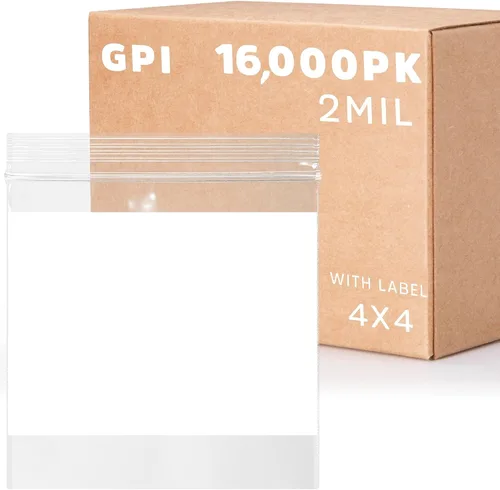 Miniatura 15 de GPI - Mini bolsas con cremallera de 1 x 1 pulgada, paquete de 1000 bolsas de plástico transparente con cierre con cremallera con bloque blanco