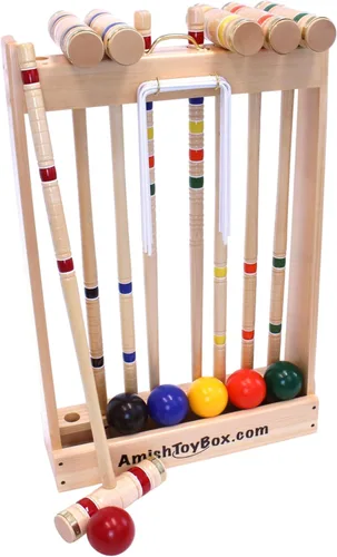 Juego de Croquet de madera de arce de lujo, 6 jugadores