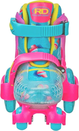 Miniatura 5 de Patines Fun Roll para Principiantes de Roller Derby, Talla Ajustable, Patines para Niños, Niños Pequeños, Niños y Niñas Helado