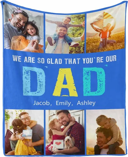 Miniatura 23 de InterestPrint Manta de amor personalizada con texto en inglés "To Dad, Even When I Not Close by,I Want You to Know I Love and Appreciate You We Love