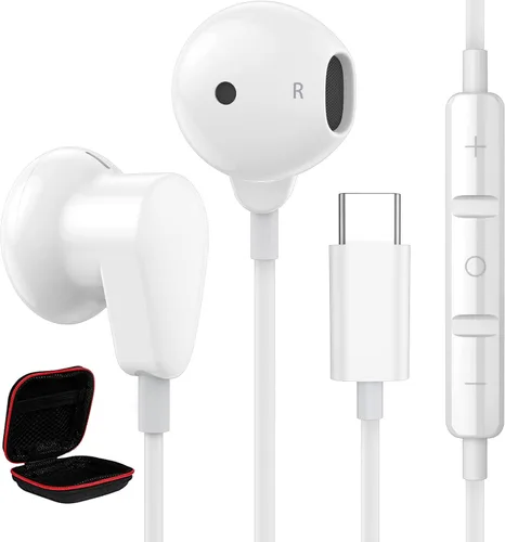 Miniatura 10 de ACAGET Auriculares USB tipo C para Samsung Galaxy S26 Ultra S25 S24 FE S23 S22 Z Fold 6 Flip 5 Auriculares estéreo de alta fidelidad con micrófono