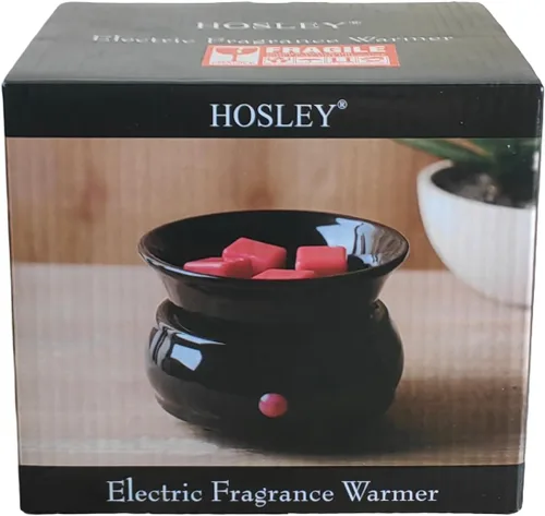 Miniatura 4 de Hosley - Calentador eléctrico de cerámica negra para cera de fragancia, líquido de potpurrí. Ideal para spa y aromaterapia. Usa cubos de cera