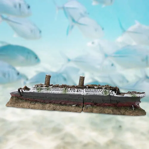 Miniatura 6 de JTLB Titanic - Modelo sumergible naufragado 24 × 10 × 3.5 in Titanic Lost Wrecked Boat Ship Aquarium Decoration Ornament Wreck Ornaments