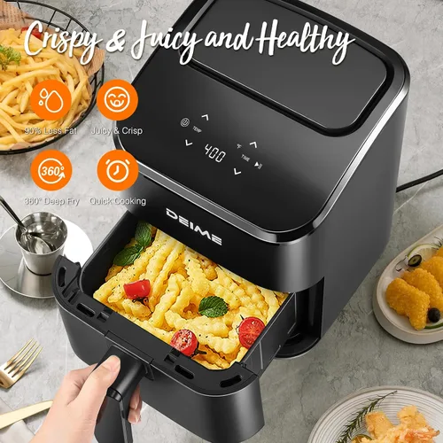 Miniatura 4 de DEIME - Freidora de aire pequeña digital de 2.8 cuartos de galón, compacta y que ahorra espacio, para hornear, recalentar, asar para comidas rápidas