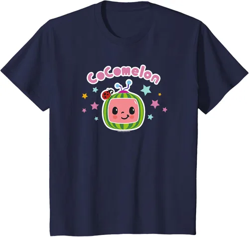 Miniatura 18 de CoComelon Camiseta clásica con logotipo de cara sonriente centrada, Negro