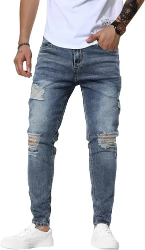Miniatura 2 de Woenzaia Pantalones de mezclilla ajustados para hombre