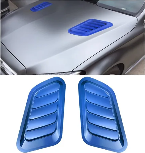 Ventilaciones de capó de coche Blilo, 2 piezas de ventilaciones de aire universales para capó de coche, cubierta de entrada de aire de capó azul