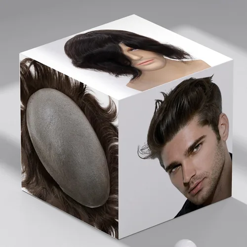 Miniatura 24 de toupee tupé para hombres 0.002 in ultra suave y transparente piel fina con bucle en V línea capilar natural para hombre, extensiones de cabello 1B