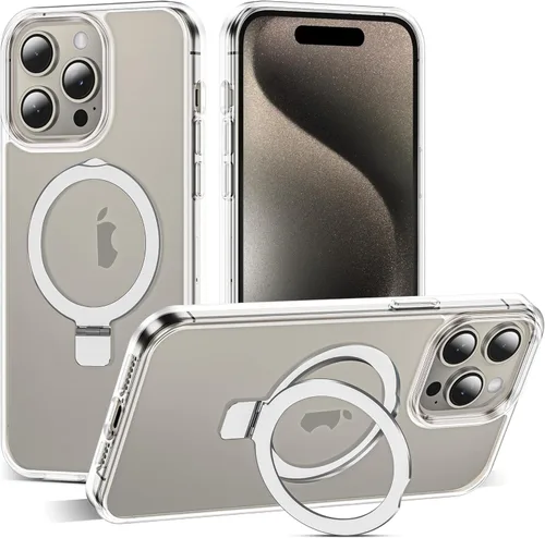 Miniatura 109 de SKYLMW – Funda compatible con iPhone 12 Pro Max y iPhone 13 Pro Max con soporte magnético invisible tipo anillo, fundas translúcidas para teléfonos