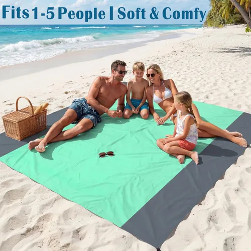 Miniatura 156 de Famstar Beach Blanket Oversized Extra Large 78"X81"/10'X9',Waterproof Sandproof Beach Blanket 2-8 Adults Lightweight Durable for Travel Camping