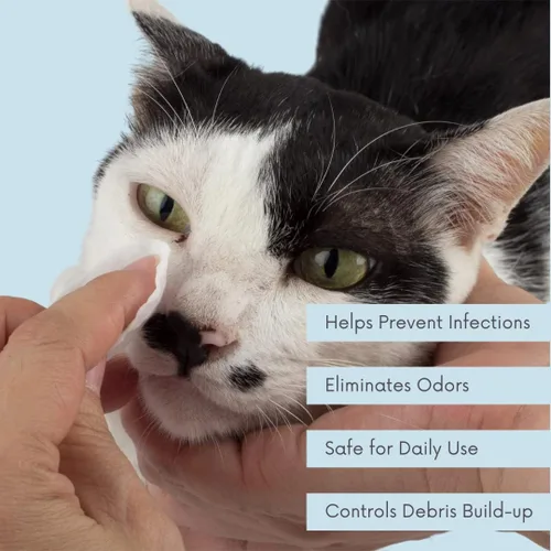 Miniatura 4 de Toallitas veterinarias para ojos y oídos para perros y gatos, elimina las manchas de lágrimas y el tratamiento de infecciones, hipoalergénicas, sin