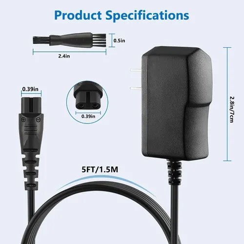 Miniatura 3 de 12 V para cargador de afeitadora Remington PA-1204N, repuesto para Remington Shaver F5-5800 F5800 F7800 F5790 F4790 FR750 MS-280 MS-290 MS3-2000