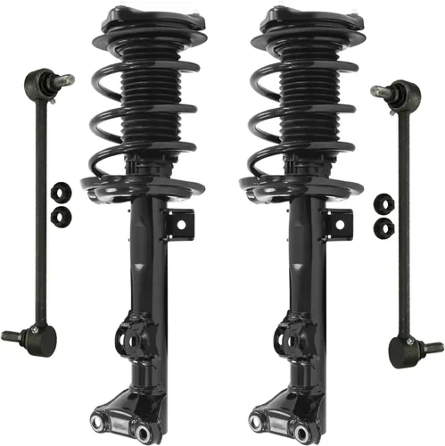 Miniatura 96 de Detroit Axle - Kit de 4 barras estabilizadoras delanteras para Ford F-150 2021 2022 2023 2024, 2 puntales con resorte helicoidal, 2 eslabones