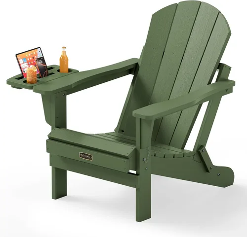 Miniatura 14 de SERWALL - Silla plegable Adirondack para patio, jardín, exterior, resistente a la intemperie, sillas para hoguera, color naranja
