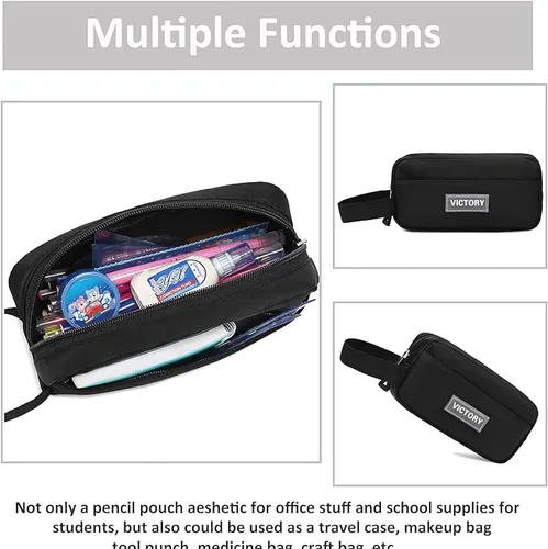 Miniatura 5 de AO ALI VICTORY Mochila para mujeres y niñas, conjunto con estuche para lápices de 15.6 pulgadas, mochila escolar para computadora portátil, mochila
