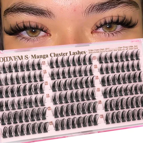 Miniatura 20 de Goddvenus BUNNY - Kit de racimos de pestañas de manga natural, extensiones de pestañas en racimo de hadas, extensiones de pestañas individuales, kit