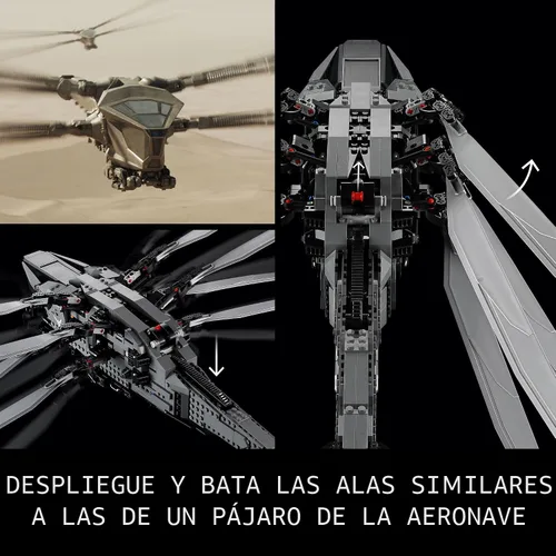 Miniatura 3 de LEGO Icons Dune Atreides Royal Ornithopter 10327, Modelo Coleccionable Inspirado en Dune para Construir y Exhibir, Idea de Regalo para Adultos