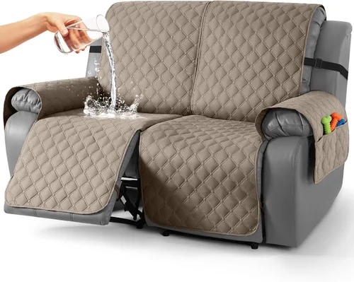 Miniatura 55 de TAOCOCO Fundas reclinables 100% impermeables, con correas para las piernas, funda de sofá reclinable reversible para silla reclinable, protector