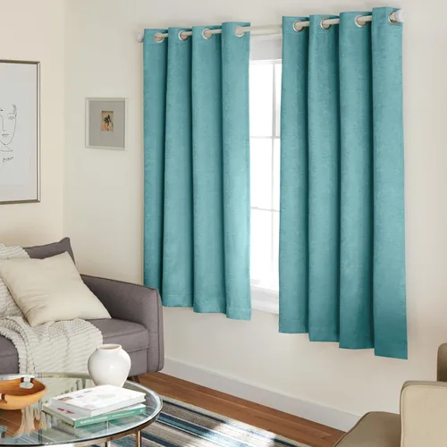 Miniatura 16 de TOWN & COUNTRY EVERYDAY - Cortinas de satén texturizado pesado sólido con lustre para interior, opacidad que oscurece la habitación, con ojales