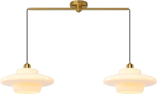 Miniatura 13 de Luces colgantes de globo de cristal, 1 luz, lámpara colgante de isla de cocina, estilo moderno de mediados de siglo, candelabro dorado de granja