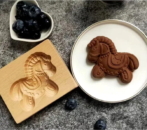 Miniatura 34 de Sello para galletas de búho 2 de madera - Molde tallado y prensa para pan de jengibre y galletas DIY (owl 2)