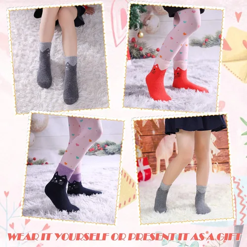Miniatura 2 de DYW Calcetines de senderismo de lana merina para niños y niñas, cálidos, gruesos, térmicos, suaves, acogedores, calcetines para botas, 6 pares