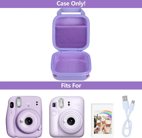 Miniatura 3 de Carcasa rígida de repuesto para cámara instantánea Fujifilm Instax Mini 12/11 (funda lila púrpura)
