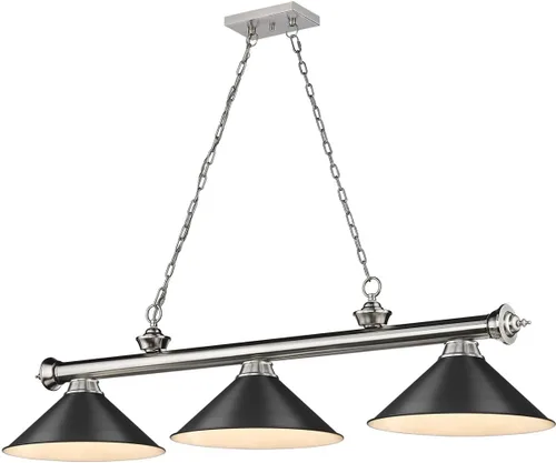 Miniatura 9 de Z-Lite 2306-3MB-MB15 Cordon Billar Colgante, 3 luces 180 vatios totales, negro mate