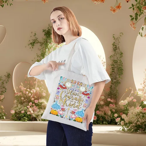 Miniatura 4 de BWWKTOP Bolso de lona de Cenicienta de princesa con cuentos de hadas, regalo para fanáticos, tener coraje y sé amable