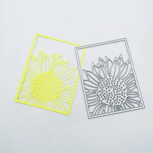 Miniatura 3 de Moldes de plantilla de plantilla de plantilla con marco de girasol, troqueles para hacer tarjetas, álbumes, álbumes de recortes, manualidades
