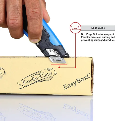 Miniatura 7 de EasyCut 1000 Cuchillo utilitario retráctil seguro para cortar cajas, azul, 09780