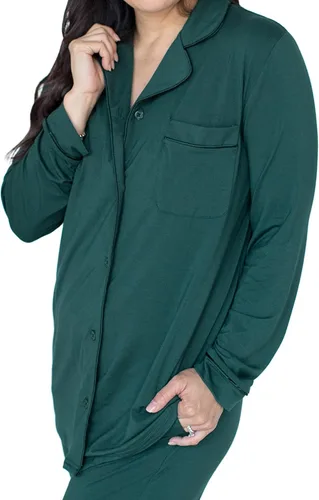 Miniatura 3 de Kindred Bravely Clea Bamboo Classic - Conjunto de pijama de manga larga para maternidad y lactancia