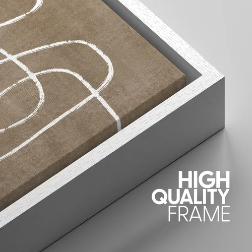 Miniatura 128 de SIGNWIN Lienzo enmarcado para pared, arte con pinceladas de flujo neutro en tonos beige abstractos, ilustraciones, arte moderno, decorativo