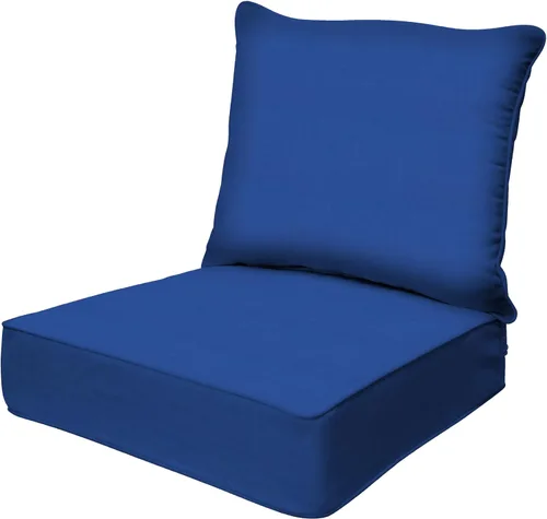 Miniatura 30 de Honeycomb Outdoor Heritage - Asiento profundo, 23 x 25 pulgadas, cojín para silla Cabana Stripe negro y marfil con funda extraíble, para muebles
