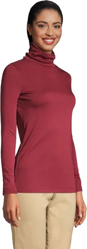 Miniatura 30 de Lands' End Supima - Suéter de cuello alto y mangas largas para mujer