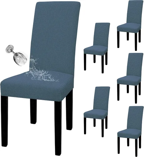 Miniatura 35 de Easy-Going - Juego de 2 fundas para sillas de comedor 100% impermeables, de tela Jacquard elástica, fundas protectoras removibles y lavables