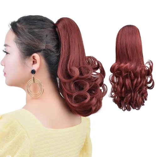 Miniatura 28 de Extensión de cola de caballo negra con clip de garra, ondulada, 10 pulgadas, 3.5 onzas, sintético, como verdaderos, postizos, para mujer, Yaki