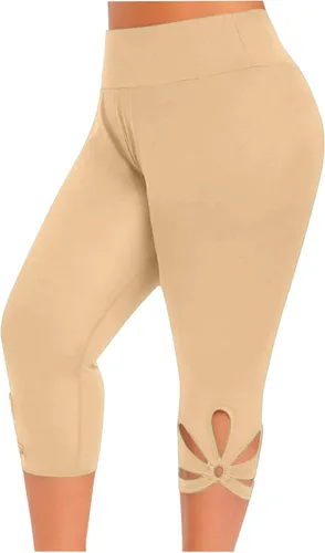 Miniatura 32 de Pantalones capri para mujer, estilo casual, de verano, elásticos, de cintura alta, pantalones de yoga, ajuste atlético, pantalones deportivos