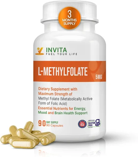 Miniatura 10 de INVITA L-metilfolato de 15 mg – Folato de metilo activo formulado por un médico – Suplemento 5-MTHF para la energía, el estado de ánimo y la salud